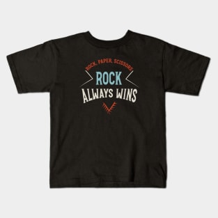 Funny Geology Rock Paper Scissors Rock Always Wins Kids T-Shirt